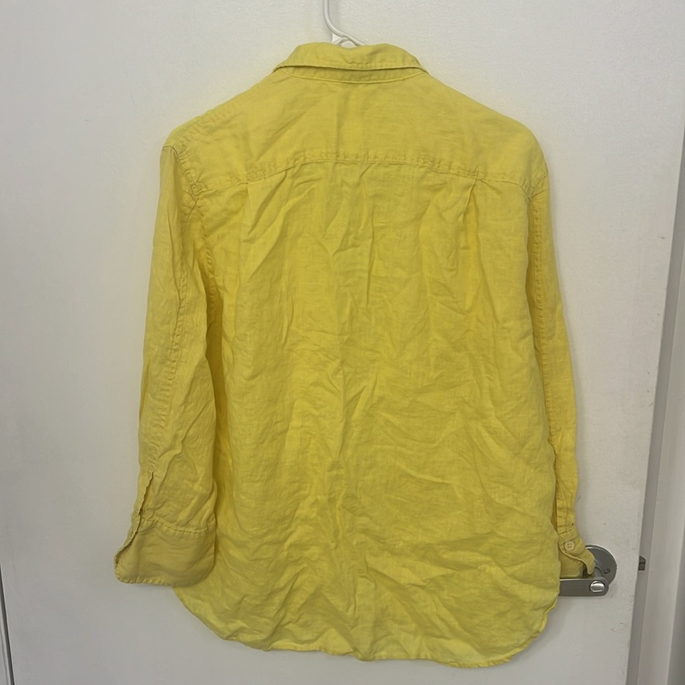 ZARA Yellow Linen Button Down Shirt Oversized Small - Picture 4 of 4